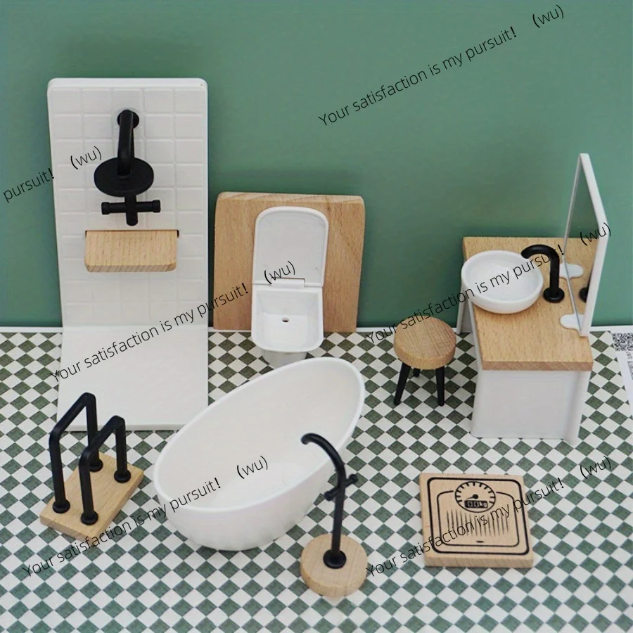 Home Bathroom Scene - Modelo de cenário de banheiro, mini