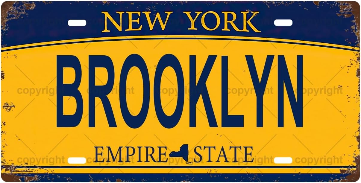 Home Bathroom Sign - Placa de Metal Vintage BROOKLYN, Placa