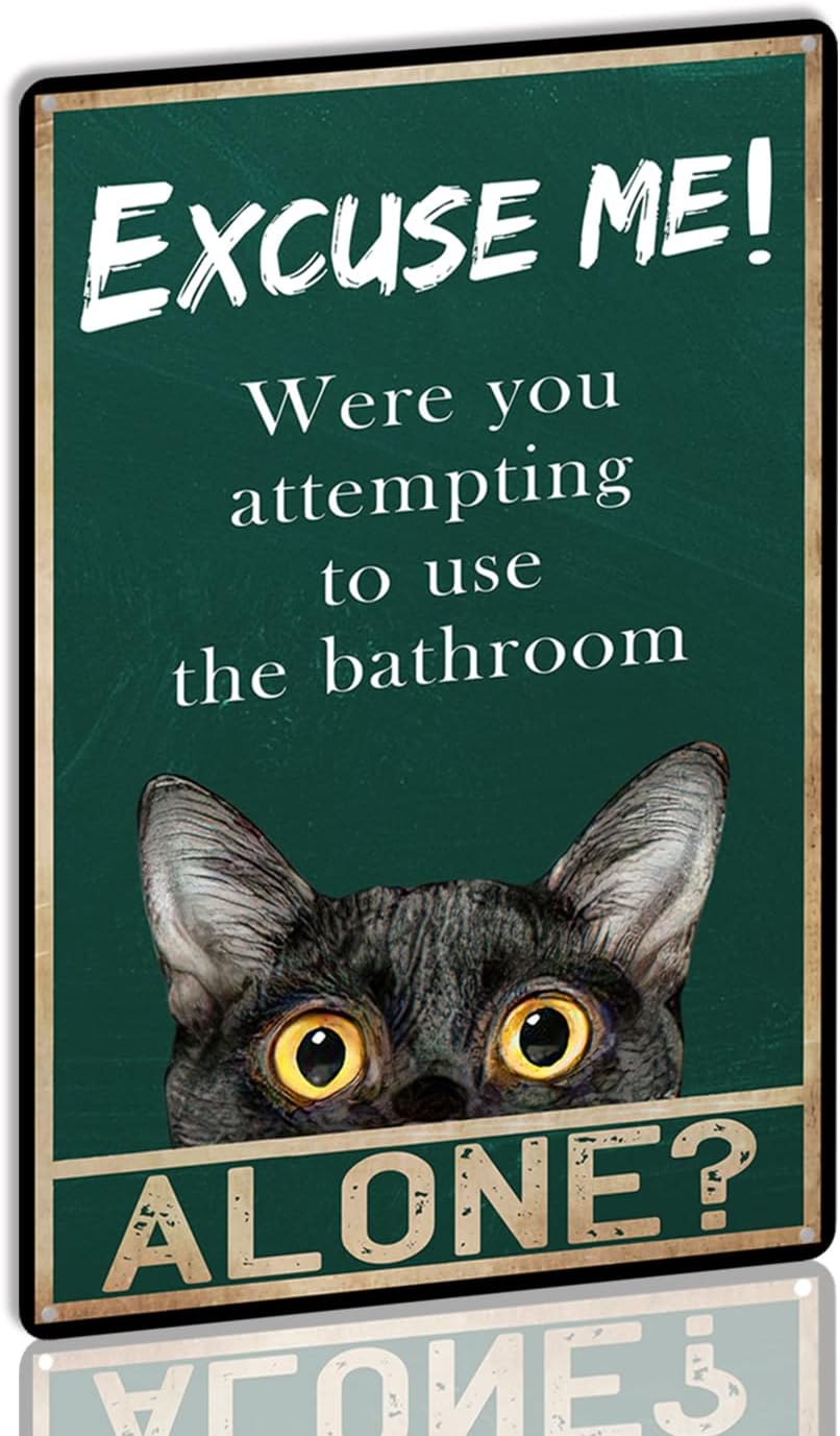 Home Alone Bathroom - Placa de Metal YLUYINOM com Pintura