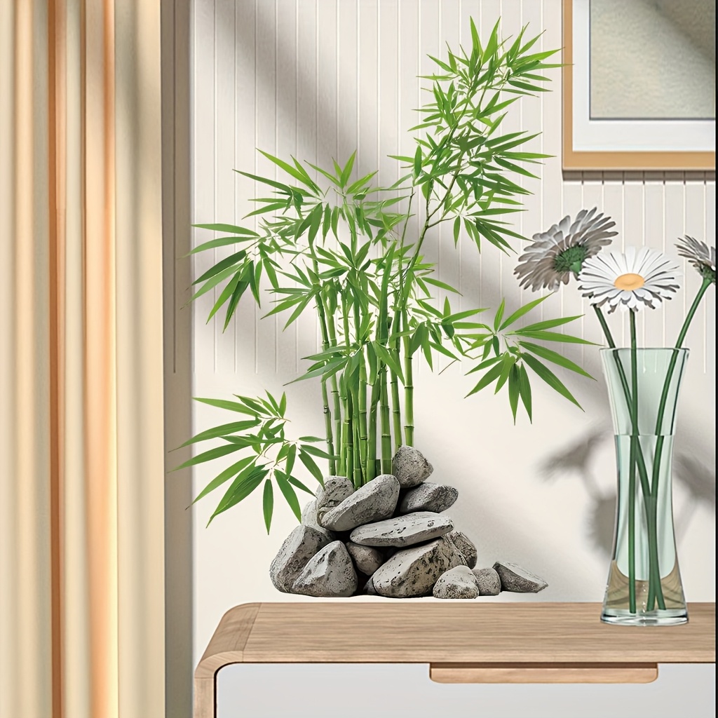 Home Bathroom Wall Tiles - Aquarela verde folha de bambu planta