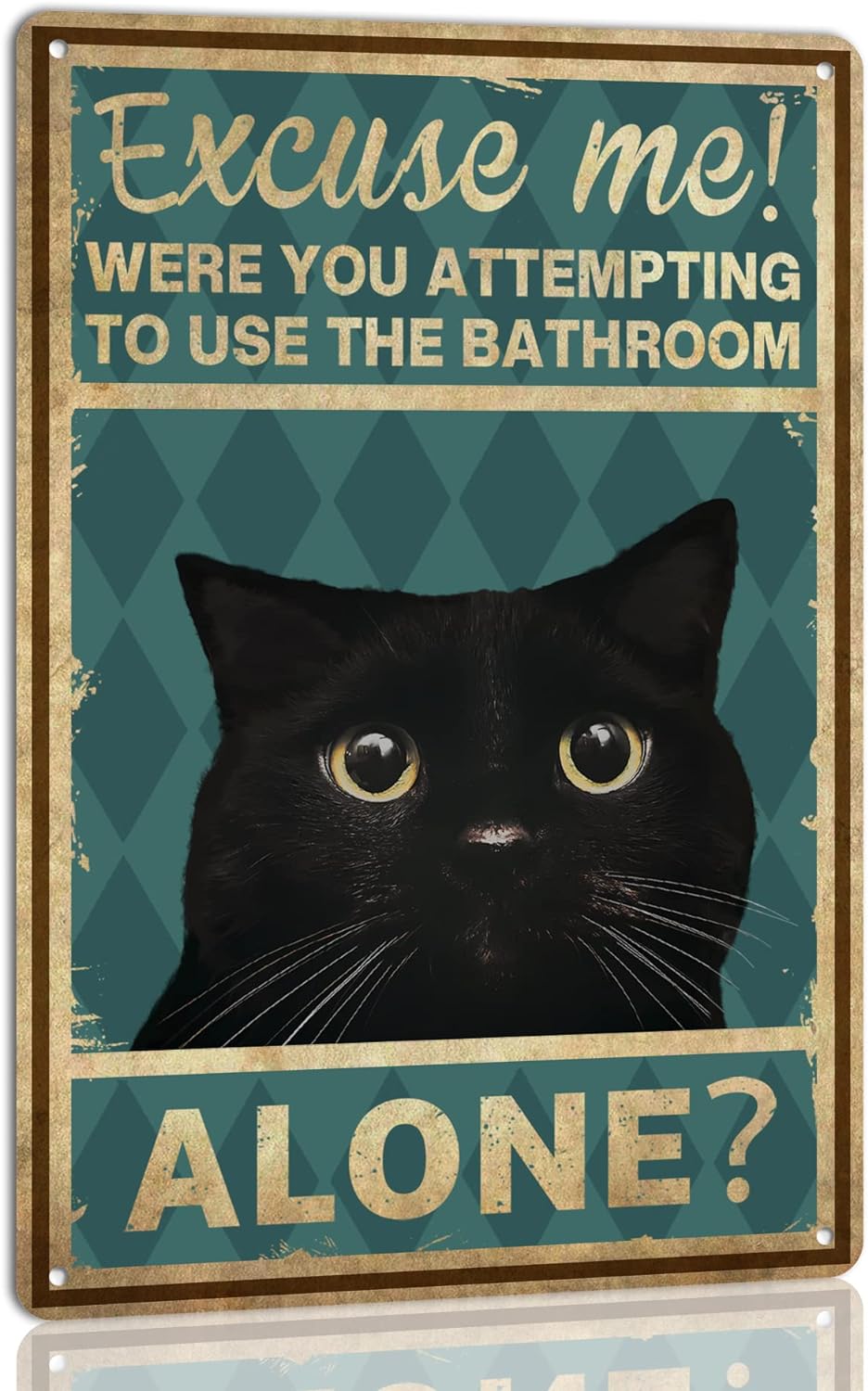 Home Alone Bathroom - Placa de Metal Engraçada para Banheiro
