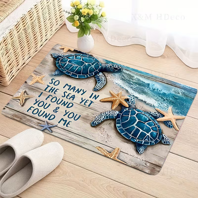 Home Bathroom Scene - Impressionante Tapete Antiderrapante com Estampa Náutica