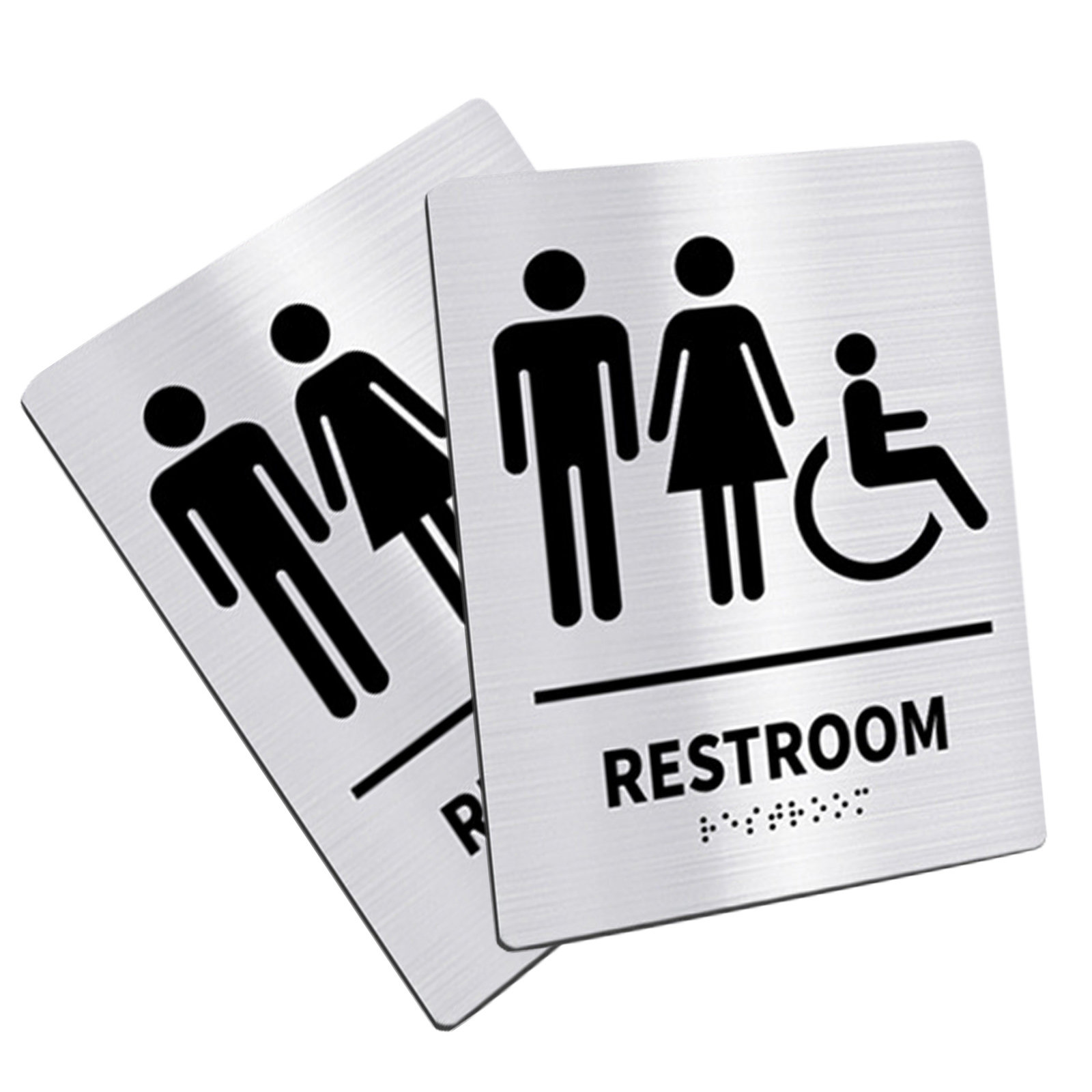 Home Bathroom Sign - 2 Peças de Placa de Sinalização