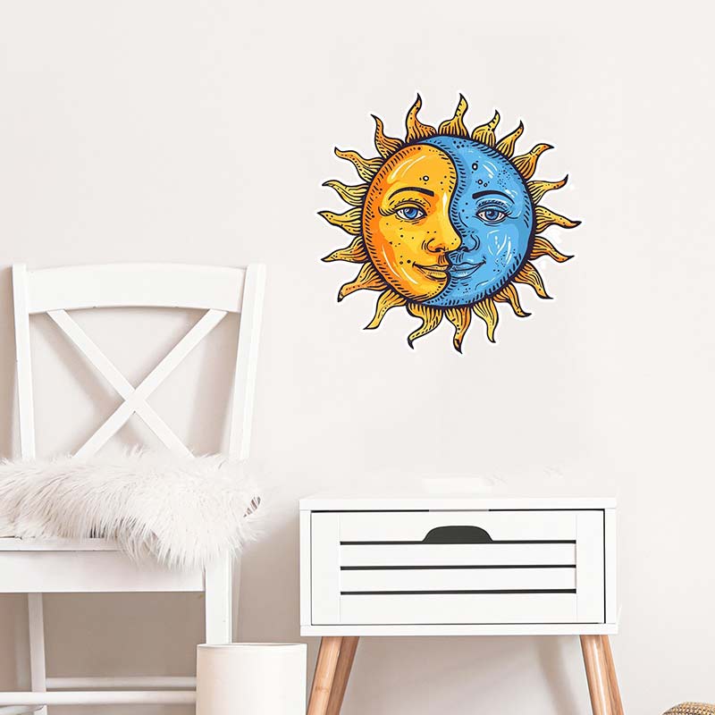 Sol e lua adesivo de parede de - Home Bathroom Wall Tiles avaliação e preço