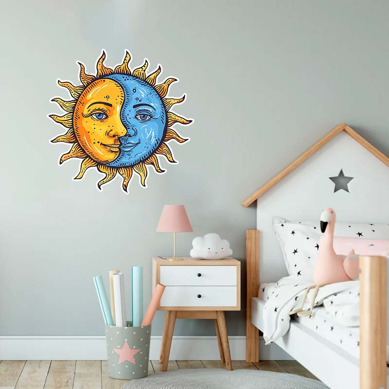 Sol e lua adesivo de parede de - Home Bathroom Wall Tiles avaliação e preço