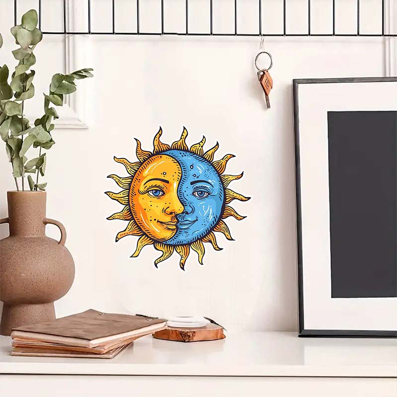 Sol e lua adesivo de parede de - Home Bathroom Wall Tiles avaliação e preço