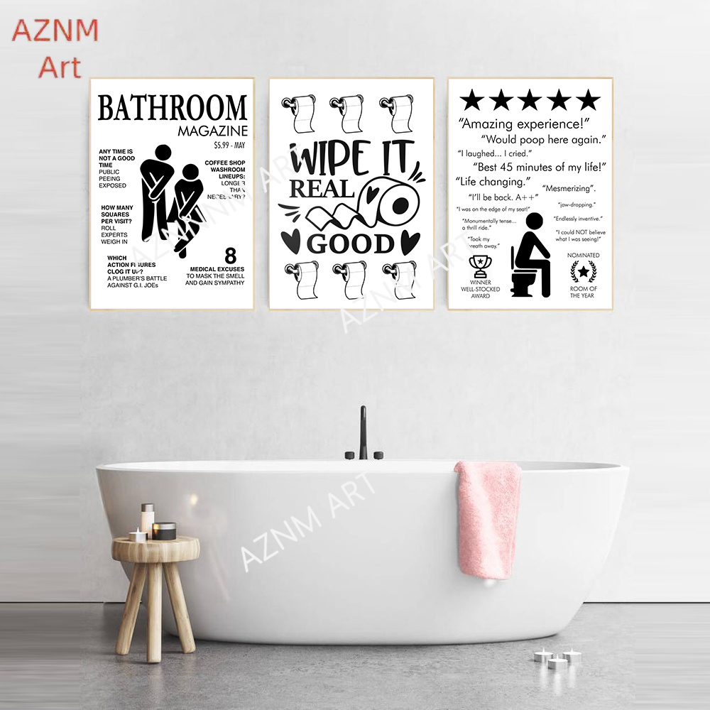 Arte da parede pintura em tela - Home Bathroom Sign avaliação e preço