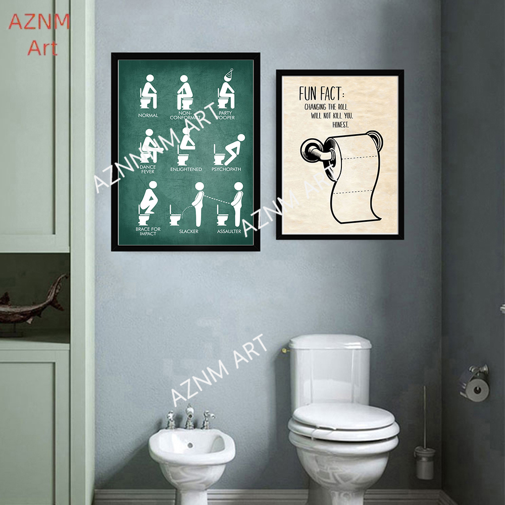 Arte da parede pintura em tela - Home Bathroom Sign avaliação e preço