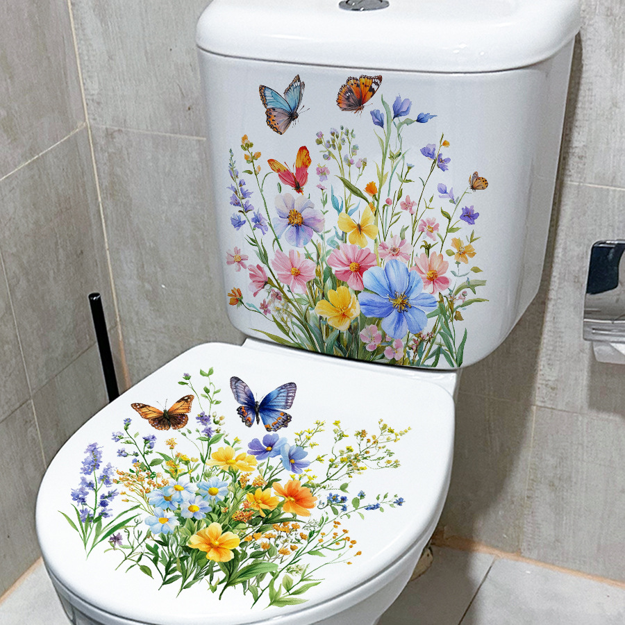 Adesivos de flores frescas e b - Home Bathroom Wall Tiles avaliação e preço