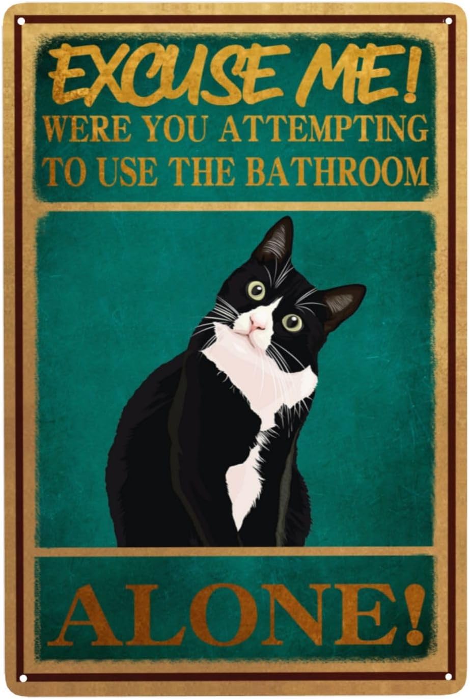 Placa de Metal Retrô Gato Smok - Home Alone Bathroom avaliação e preço