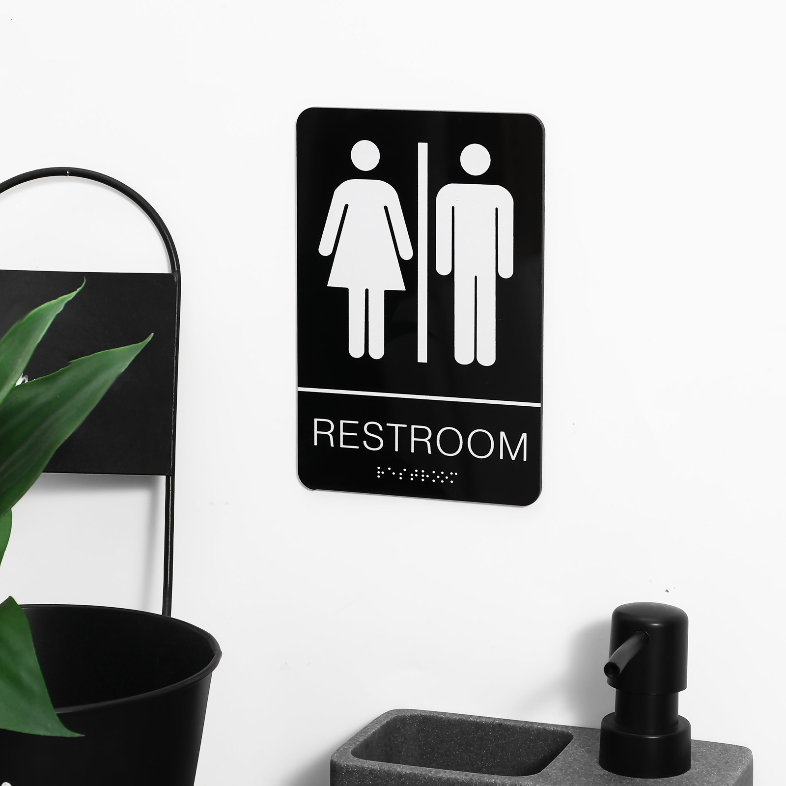 Sinal de Banheiro em Braille A - Home Bathroom Sign avaliação e preço